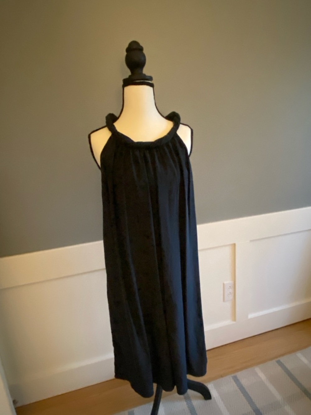 Banana Republic Black Halter Dress with Gathered Neck